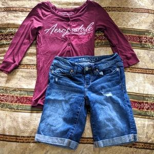 Aeropostale top and shorts